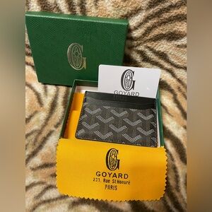 Goyard Black and Gray Card Holder.  Unisex card holder.